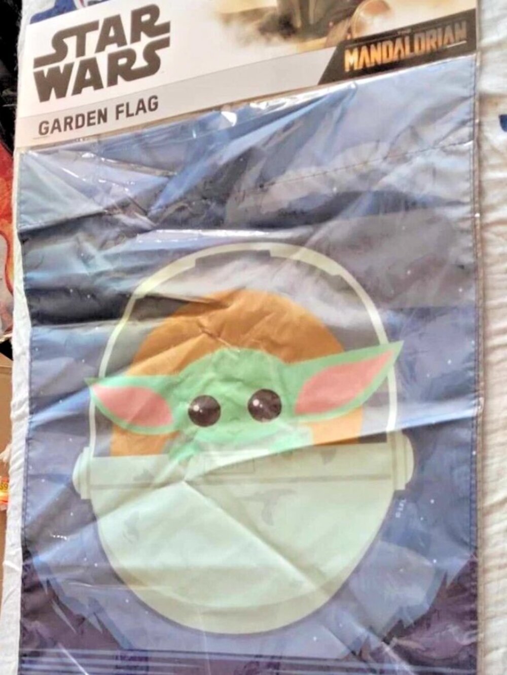 new STAR WARS MANDALORIAN grogu GARDEN FLAG welcome baby yoda